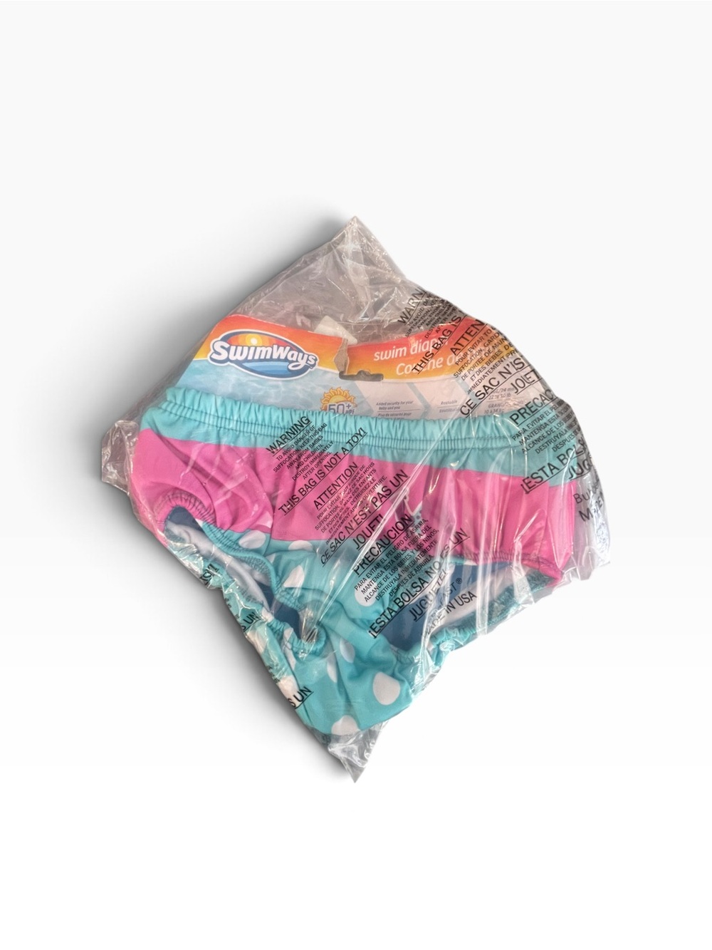 Kids Swim Diaper Cover - Pink & Aqua Polka Dot